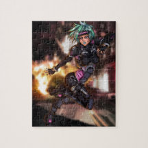 Cyber Police Girl Jigsaw Puzzles
