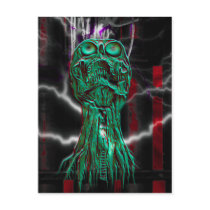 Cyber Scream Gothic Skull Mini Print Art Card Post Cards