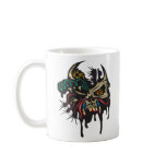 Cyber Skull With Horns Coffee Mugs