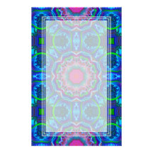 Cyberdelic Kaleidoscope Wheel Blank Stationery