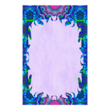 Cyberdelic Kaleidoscope Wheel Flame Stationery