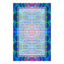 Cyberdelic Kaleidoscope Wheel Lined Stationery