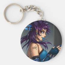 Cybernetic Anime Girl Key Chains
