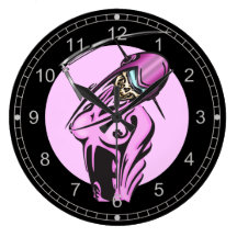 Cyborg Skeleton Skull Wall Clock