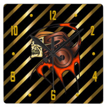 Cyborg Skeleton Skull Wall Clock