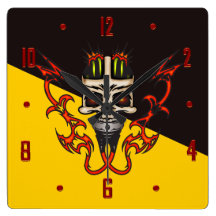 Cyborg Skeleton Skull Wall Clock
