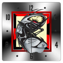 Cyborg Skeleton Skull Wall Clock