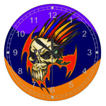 Cyborg Skeleton Skull Wall Clock