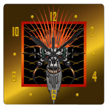 Cyborg Skull Wall Clock