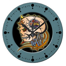 Cyborg Skull Wall Clock