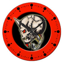 Cyborg Skull Wall Clock