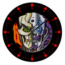 Cyborg Skull Wall Clock