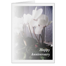 Cyclamen blanc carte de vœux