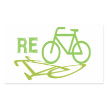 Cycle, recycle rectangular sticker