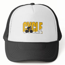 cycle text design hats