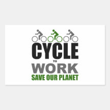 Cycle To Word Save Our Planet Rectangular Sticker