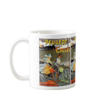 Cycles Peugeot Vintage Bicycle Art Coffee Mug