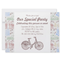 Cycling Aarhus, 6.5x8.75 customizable invitations