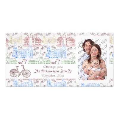 Cycling Aarhus, customizable Photo Greeting Card by kasei_lee