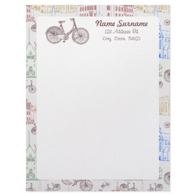 Cycling Aarhus, customizeable Personalized Letterhead by kasei_lee