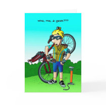 Cycling Birthday Card - Who, Me, a Geek?