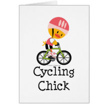 Cycling Chick Greeting Card