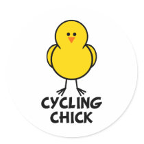 Cycling Chick Round Stickers
