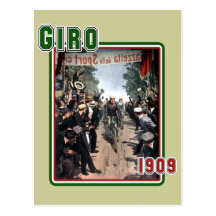 Cycling Giro 1909 Italy flag Retro Vintage Art Postcard