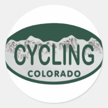 cycling license oval round sticker