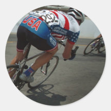 Cycling Race Round Stickers
