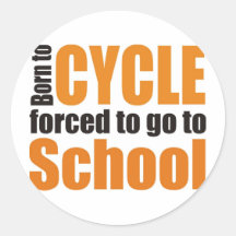 cycling round sticker
