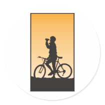 Cycling Round Stickers