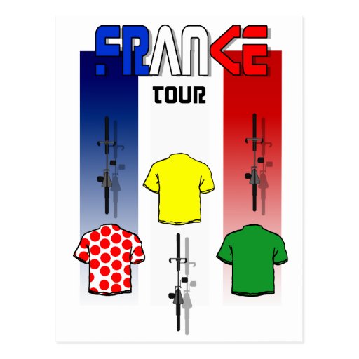 Cycling Touring France Cyclists gear Post Cards