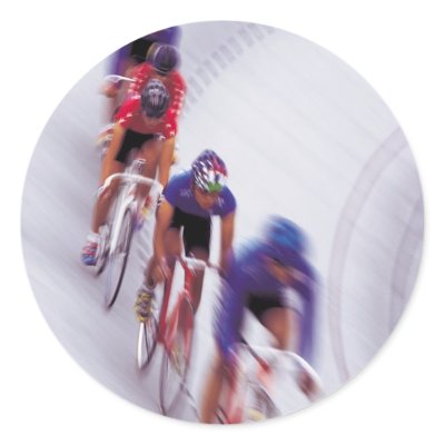 Cycling Track Race Bicycle Cycle Bicycling Stickers by fotoshoppe