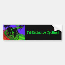 Cycling Trio on Ribbon Road Bumper Sticker