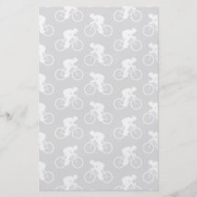 Cyclist and Bicycle Pattern in Gray. Custom Flyer