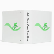 Cyclist Design in Green. 3 Ring Binders