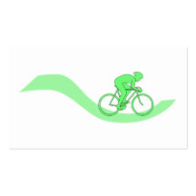 Cyclist Design in Green. Business Card Templates