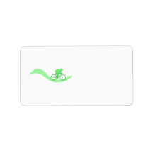 Cyclist Design in Green. Custom Address Labels