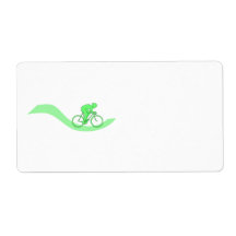 Cyclist Design in Green. Custom Shipping Label