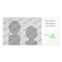 Cyclist Design in Green. Customized Photo Card