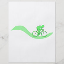 Cyclist Design in Green. Full Color Flyer
