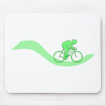 Cyclist Design in Green. Mousepad