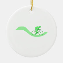 Cyclist Design in Green. Ornament
