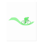 Cyclist Design in Green. Postcard