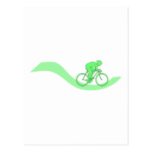 Cyclist Design in Green. Postcard