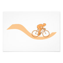 Cyclist Design in Orange. Invitation