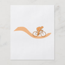 Cyclist Design in Orange. Personalized Flyer