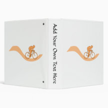 Cyclist Design in Orange. Vinyl Binder