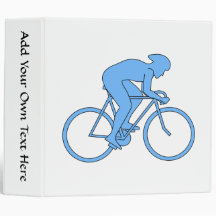 Cyclist in a Race. Blue. 3 Ring Binder